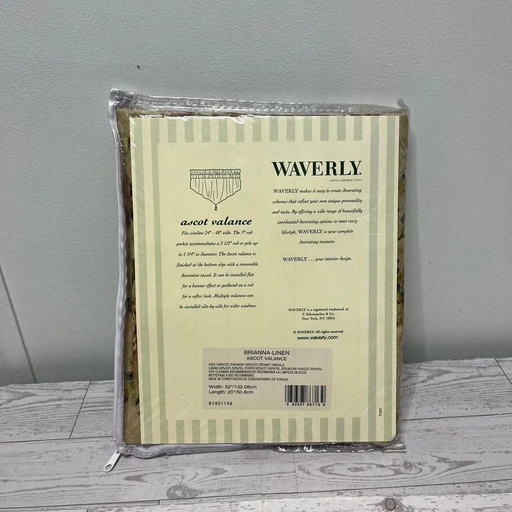 Waverly Window Valance Brianna Ascot Tassel Cottagecore 52x20 New